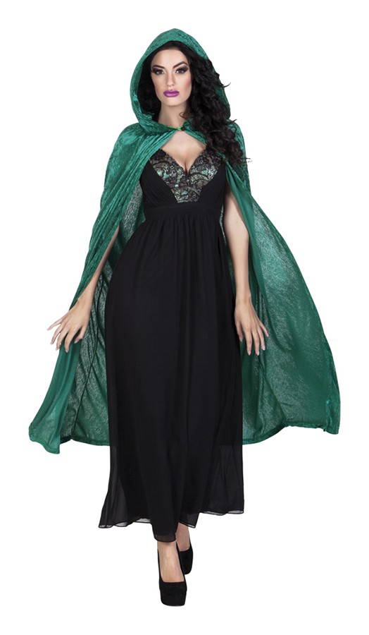 B048-5Halloween cape costume party performance clothing dense velvet cloak witch